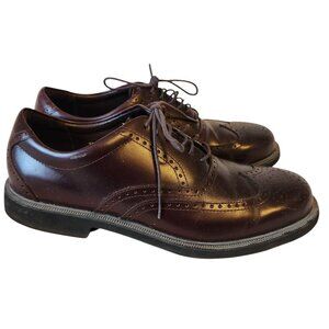 Rockport Men's Shoes 9 M Red Brown Waterproof Dress Hydro Shield Casual Leather